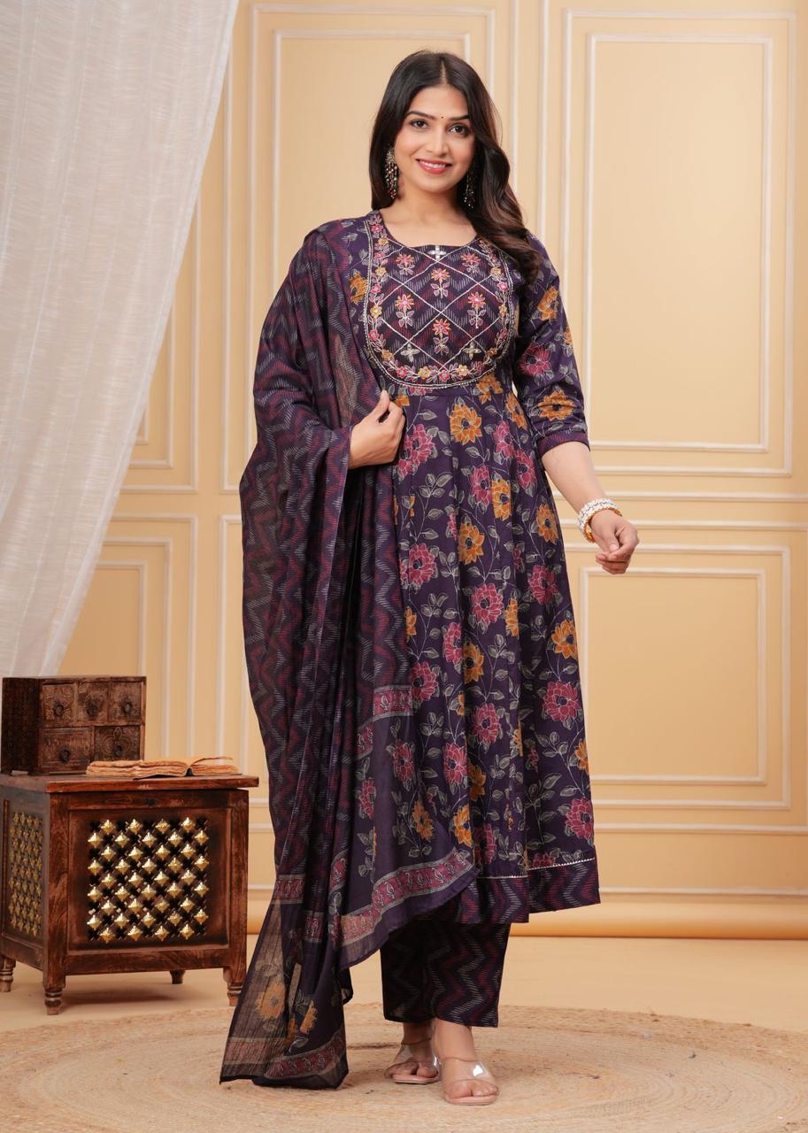 Indigo Bloom Cotton Kurti